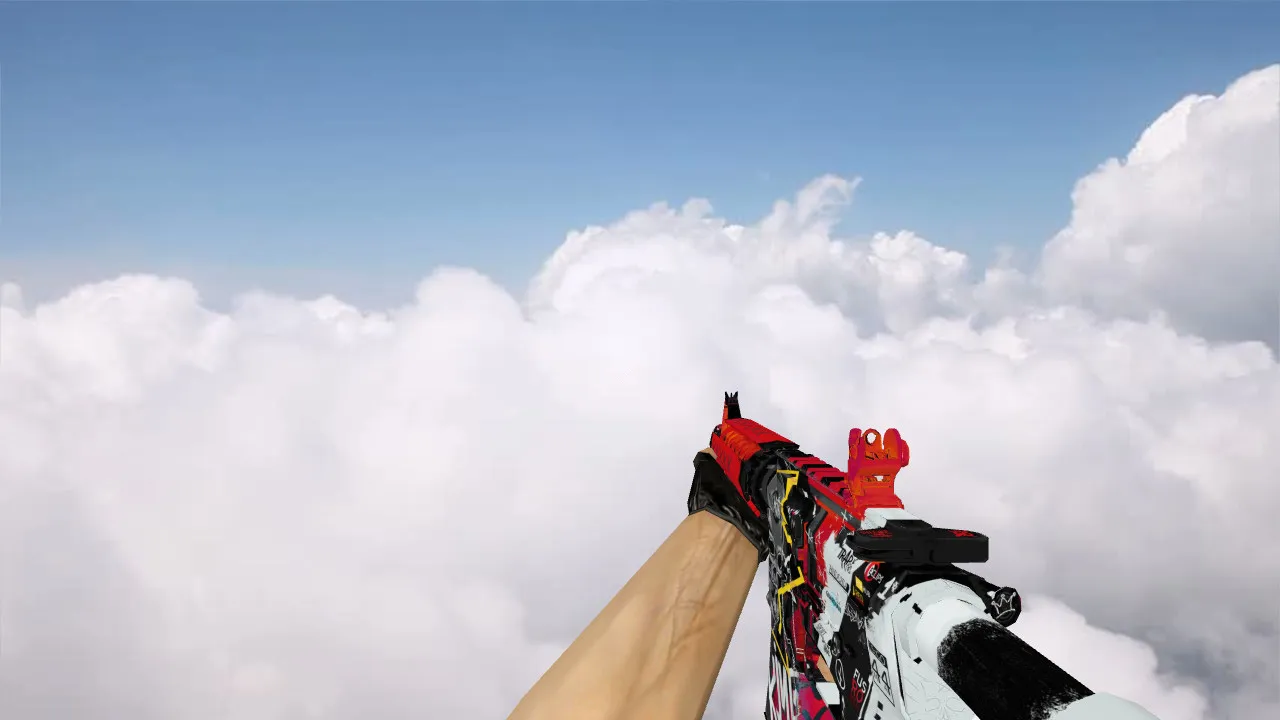 Скриншот Модель M4A4 WildStyle v_ в CS 1.6: p_ и w_ файлы, звуки, анимация осмотра и текстуры