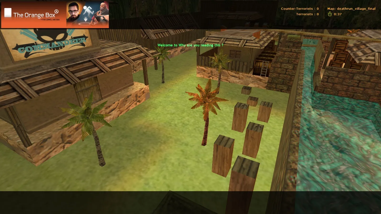 Скриншот  deathrun_village_easy_fixed для CS 1.6: карта deathrun, баланс сторон, точки, .nav, оптимизация