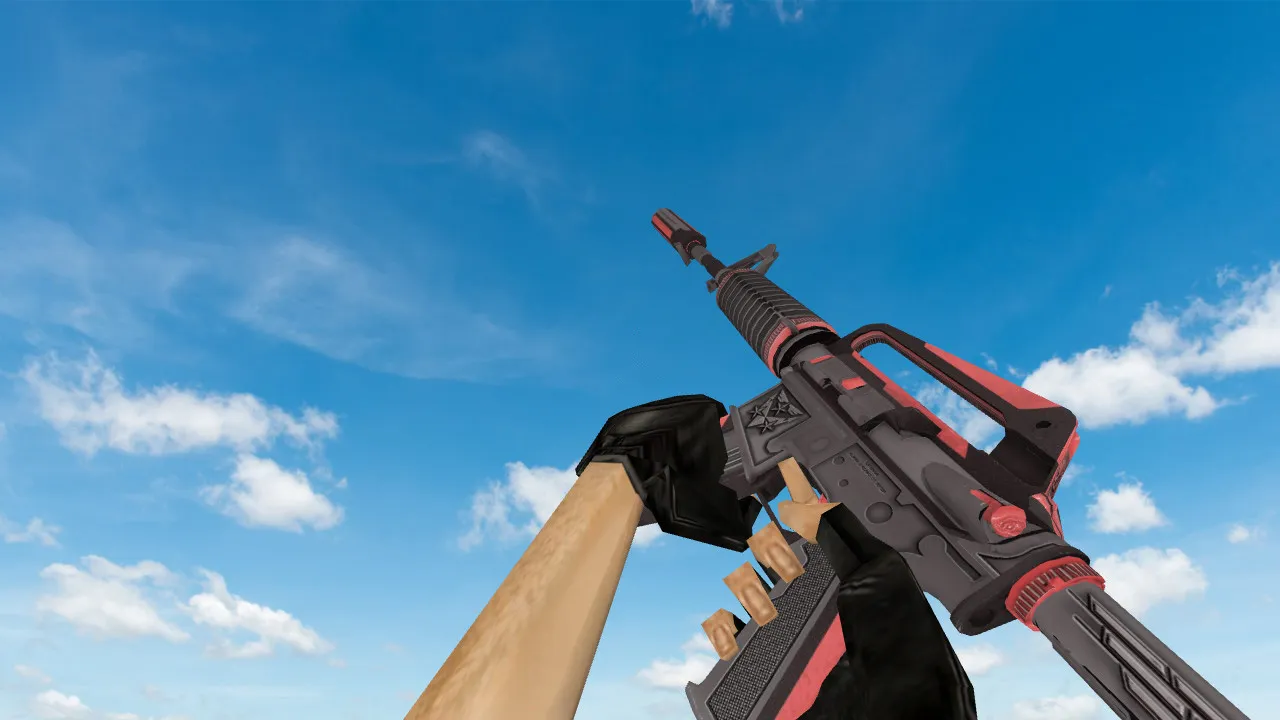 Скриншот Модель M4A1 «Thundering Red» v_model для CS 1.6: звуки, анимация осмотра, качество текстур
