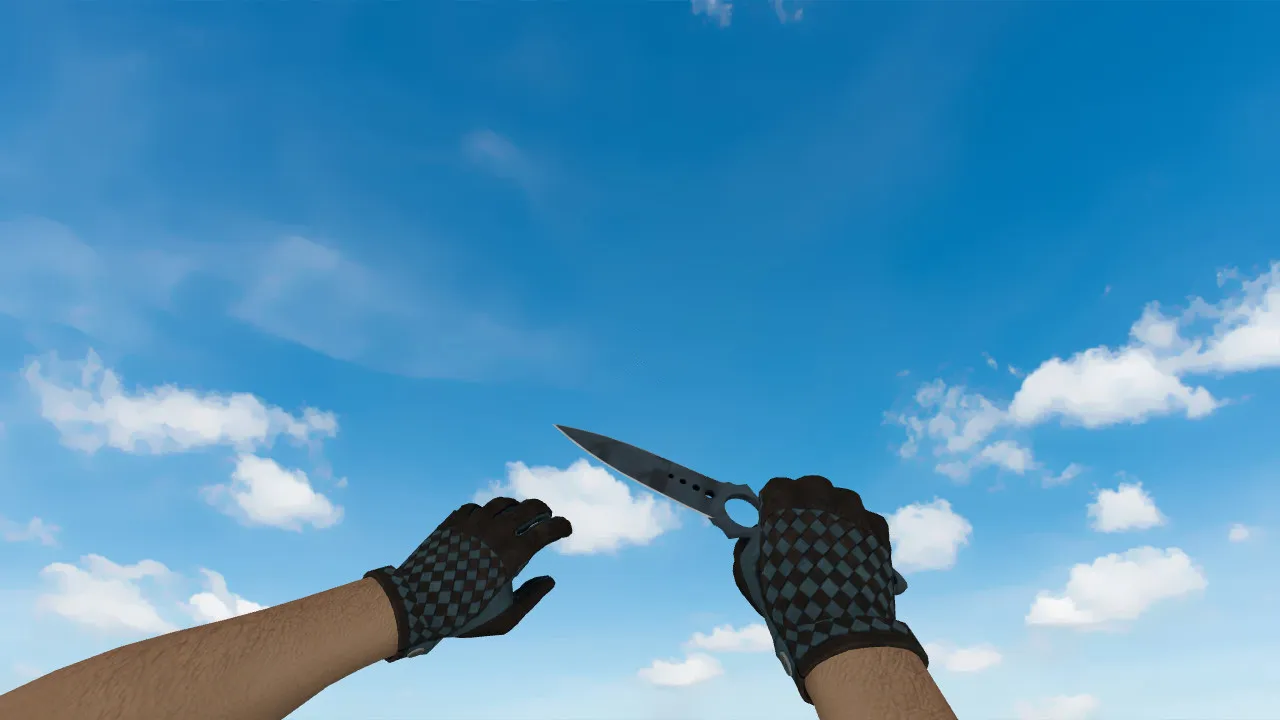 Скриншот Скелетный нож «Ночная полоса» v_model + водительские перчатки «Лунный узор» для CS 1.6: звуки, анимация осмотра, текстуры