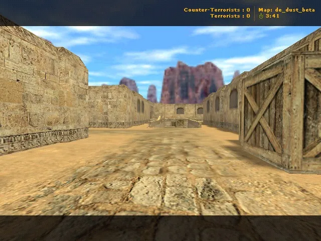 Скриншот  Карта de_dust_beta для CS 1.6: баланс сторон, точки, .nav для ботов и оптимизация wpoly/epoly