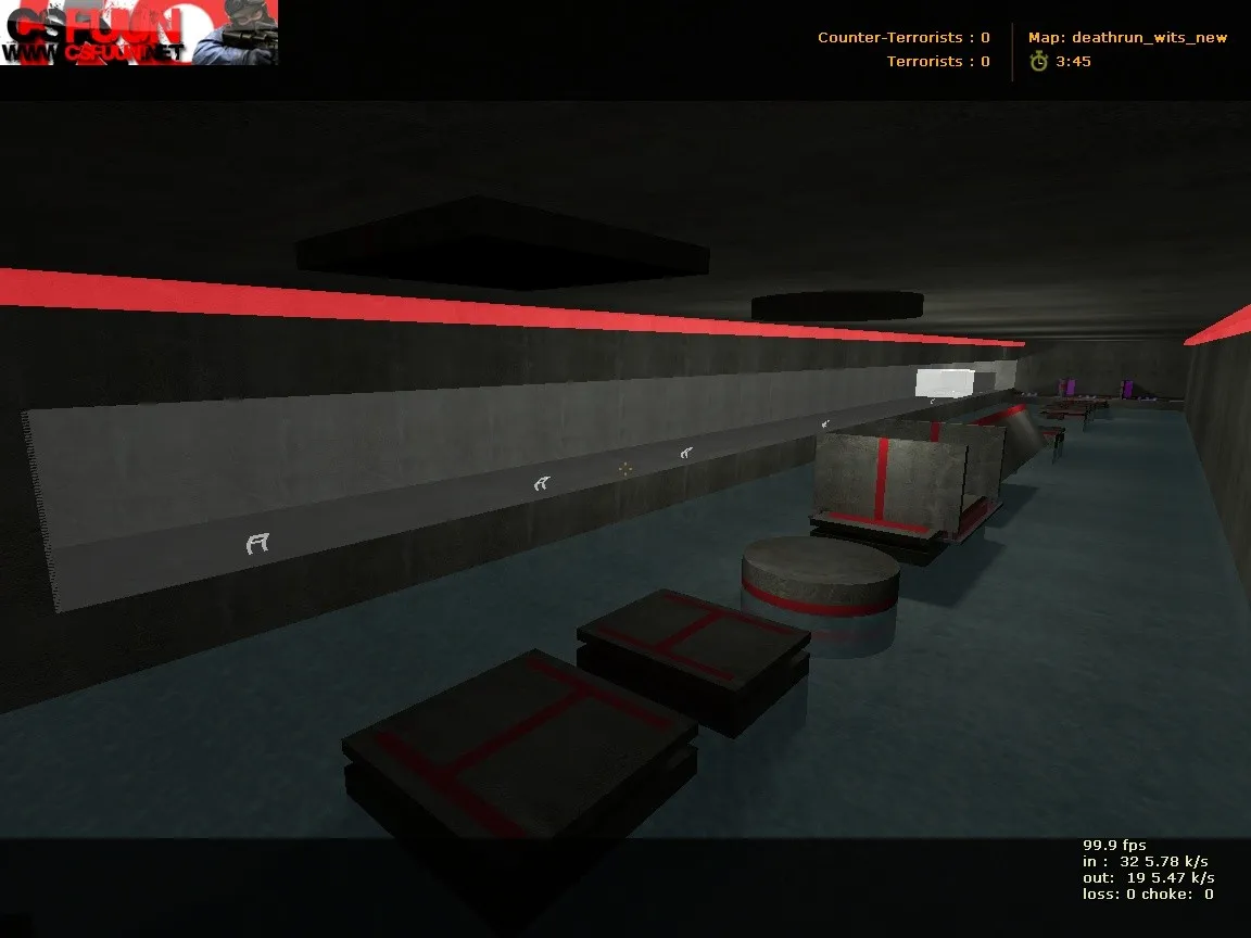 Скриншот  deathrun_wits_new для CS 1.6: карта deathrun, точки, маршруты, .nav и оптимизация