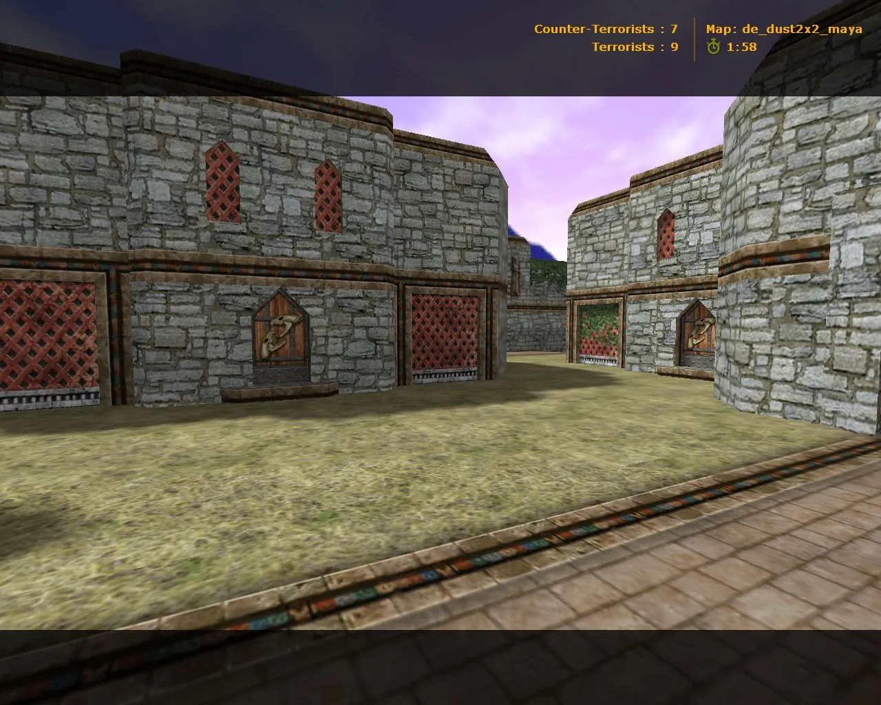 Скриншот  de_dust2x2_maya карта для CS 1.6: баланс сторон, точки, .nav, оптимизация wpoly/epoly