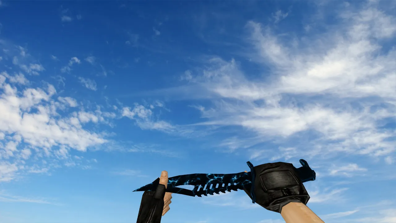 Скриншот Модель ножа Nautilus Blue Electricity v_knife_p для CS 1.6: звуки, анимация осмотра и качество текстур