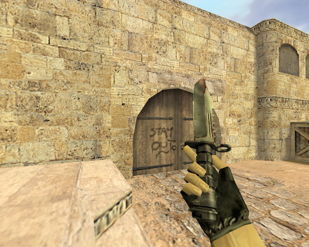 Скриншот Модель «Кровавый нож М9» v_ нож для CS 1.6: p_ и w_ файлы, звуки, анимация осмотра, качество текстур