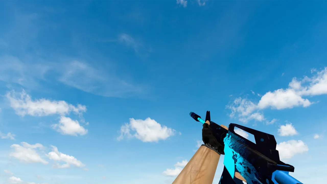 Скриншот Модель Default M4A1 «Падение Икара» для CS 1.6: v_/p_/w_ файлы, звуки, анимация осмотра и текстуры