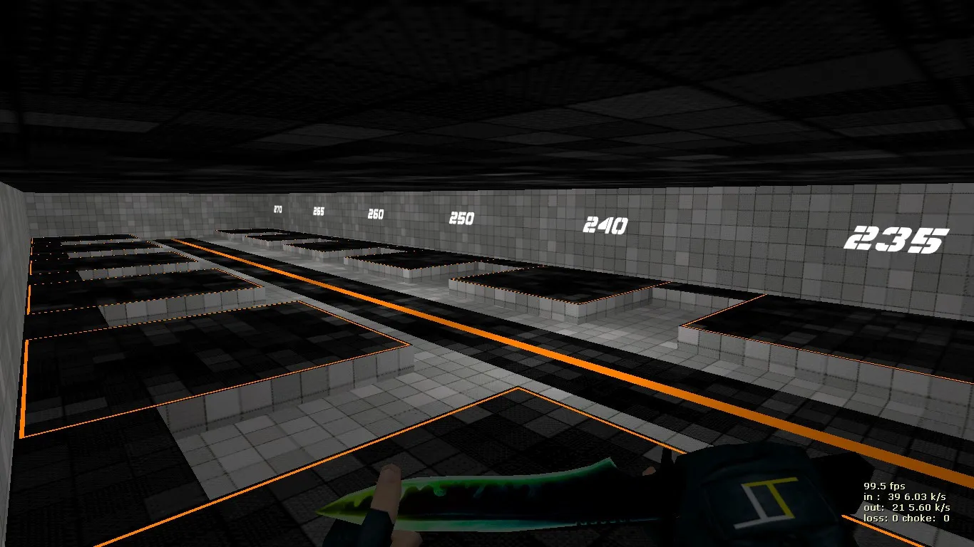 Скриншот  deathrun_orange для CS 1.6 — карта с трассой ловушек, баланс сторон и настройки ботов