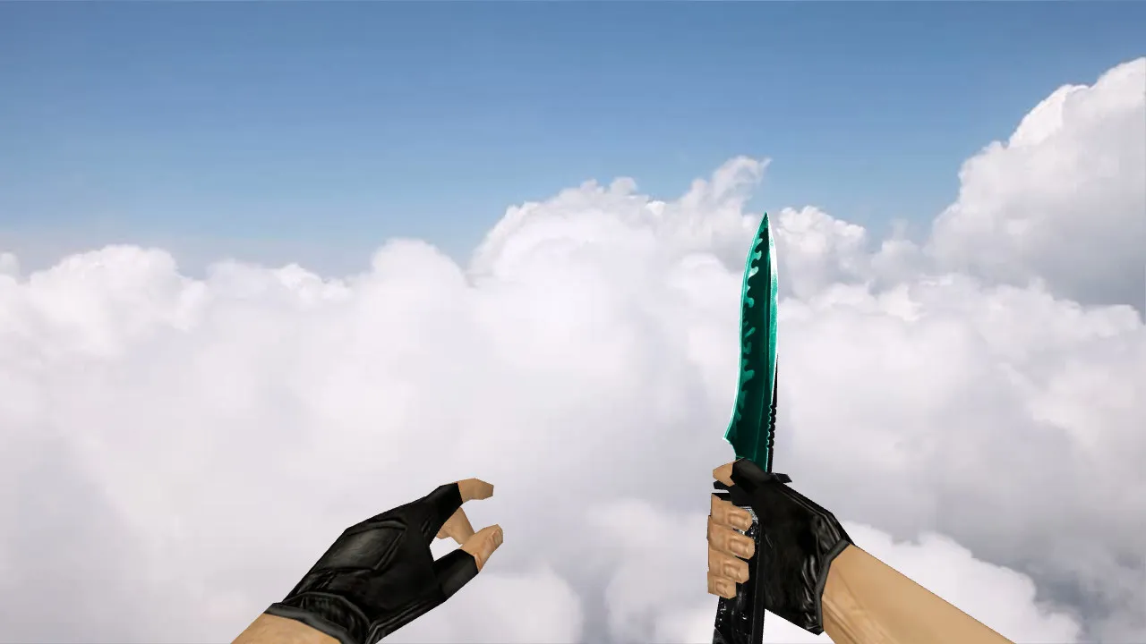 Скриншот Default Knife Duality Lightblue v_ нож для CS 1.6: v_ и p_ модели, звук и анимация осмотра
