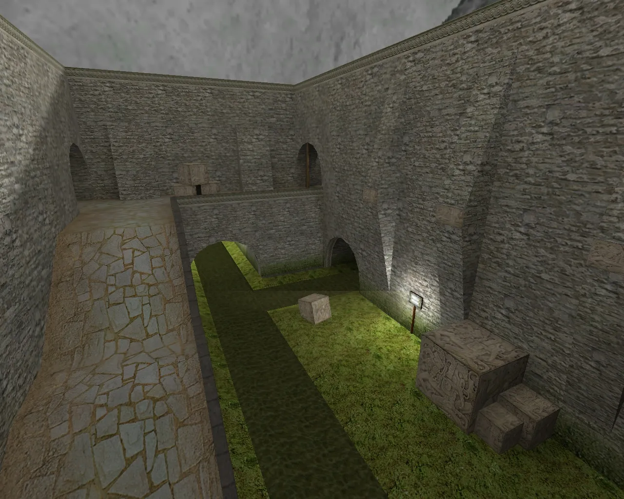 Скриншот  de_aztec_fal для CS 1.6: баланс сторон, точки, .nav, оптимизация wpoly/epoly и настройка ботов