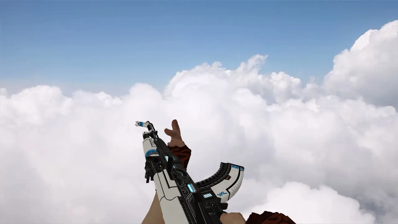 Скриншот Модель v_ AK-47 Sci Fi Blue (p_ w_) для CS 1.6: звук, анимация осмотра, текстуры