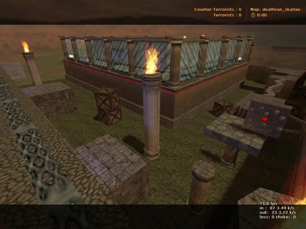 Скриншот  deathrun_skarlax для CS 1.6: тактика за терр/контр, точки, настройка ботов, .nav и оптимизация