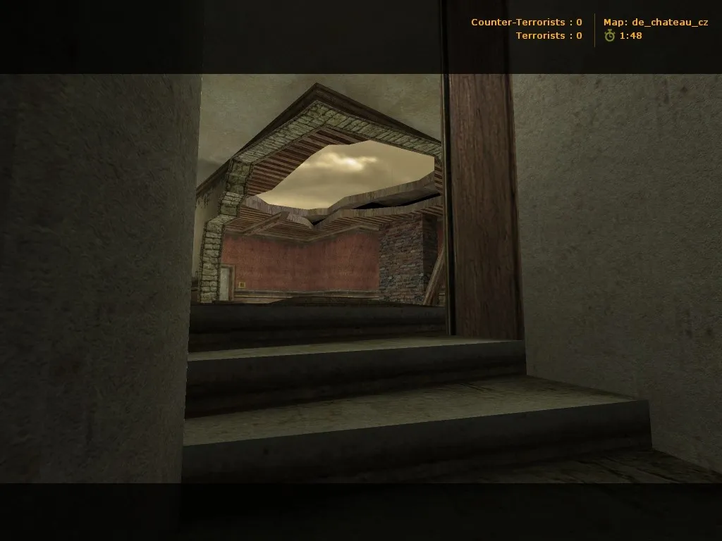 Скриншот  Карта de_chateau_cz для CS 1.6: баланс сторон, точки на Т и КТ, .nav для ботов, оптимизация wpoly/epoly