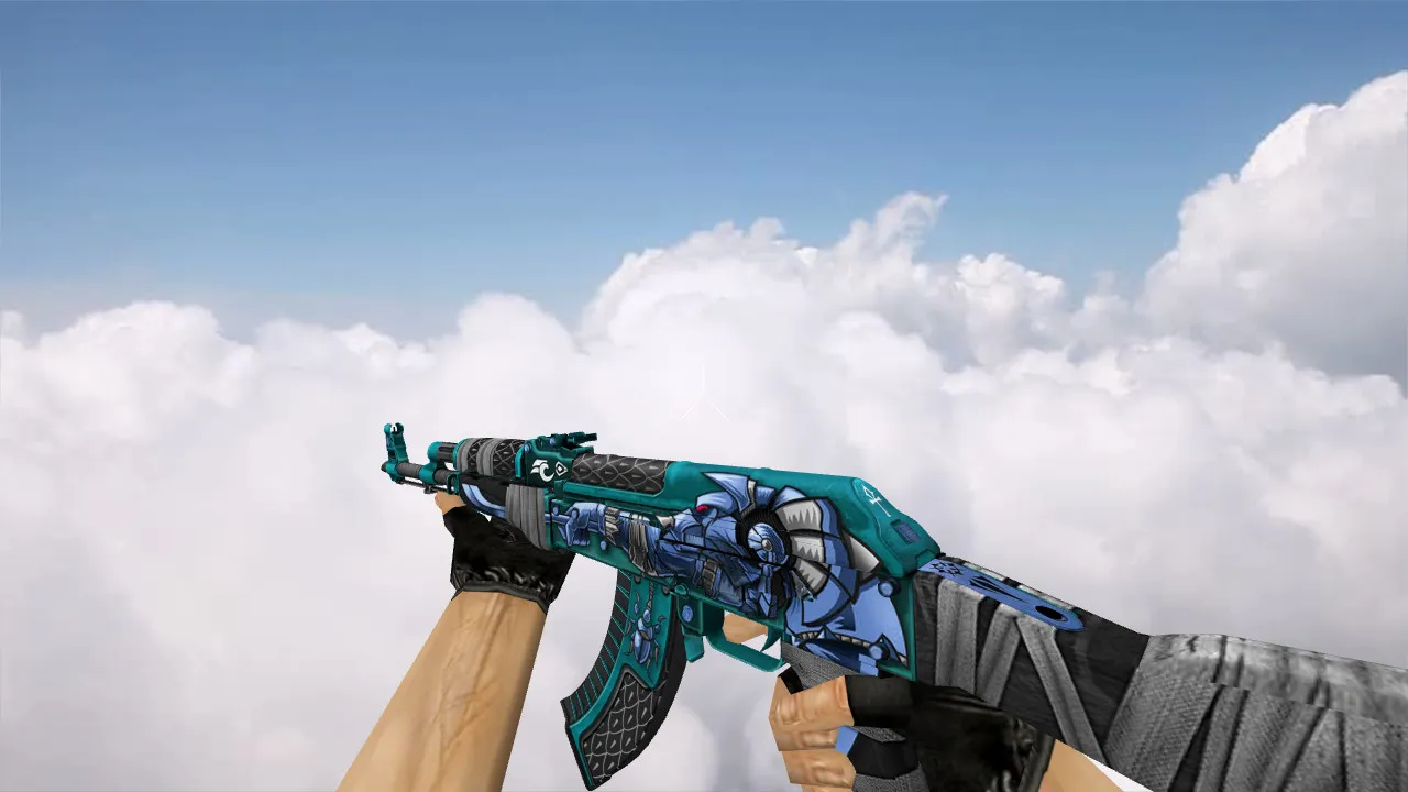 Скриншот Модель «AK-47 Anubis Blue» для CS 1.6 - Качество и Уникальность