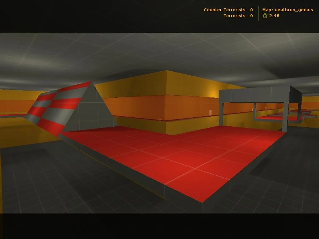 Скриншот  deathrun_genius для CS 1.6: карты deathrun, точки за инка и террориста, .nav для ботов, оптимизация wpoly/epoly