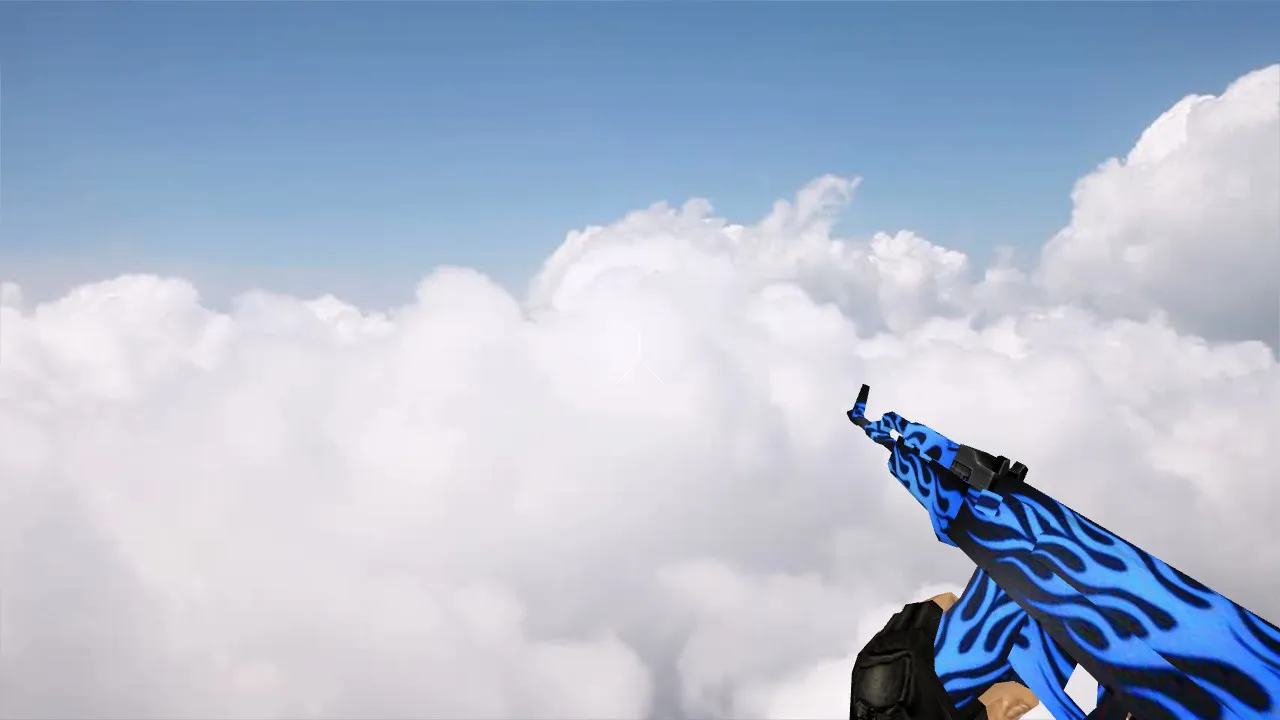 Скриншот Модель AK-47 Blue Flame для CS 1.6 – Оружие с уникальным дизайном