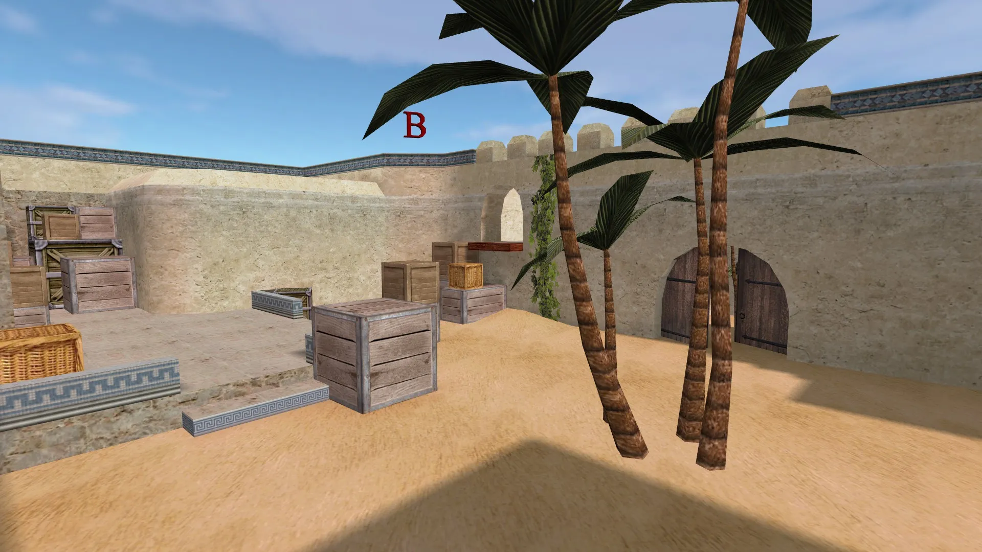 Скриншот  Карта de_dust2_suncsm для CS 1.6: баланс сторон, точки, .nav для ботов и оптимизация