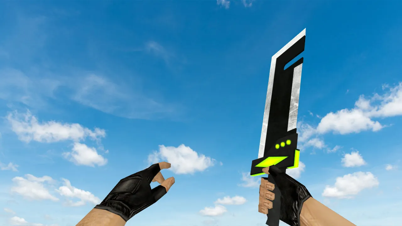 Скриншот Модель ножа Lumine v_knife для CS 1.6: звуки, анимация осмотра, текстуры, установка без вирусов