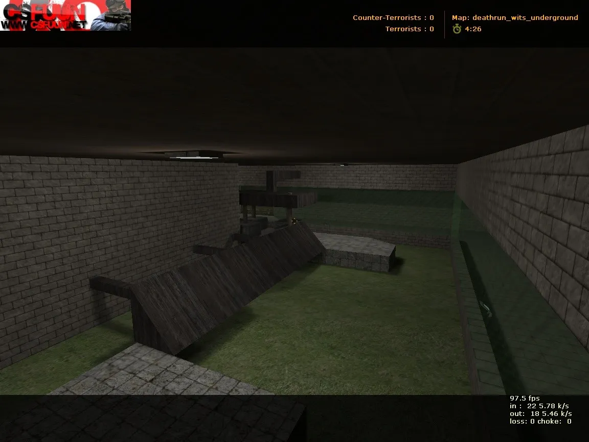Скриншот  deathrun_wits_underground для CS 1.6: точки, боты, .nav и оптимизация карты