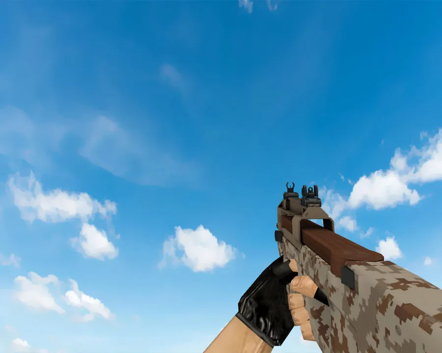 Скриншот P90 | Пиксельный камуфляж «Пустыня» для CS 1.6