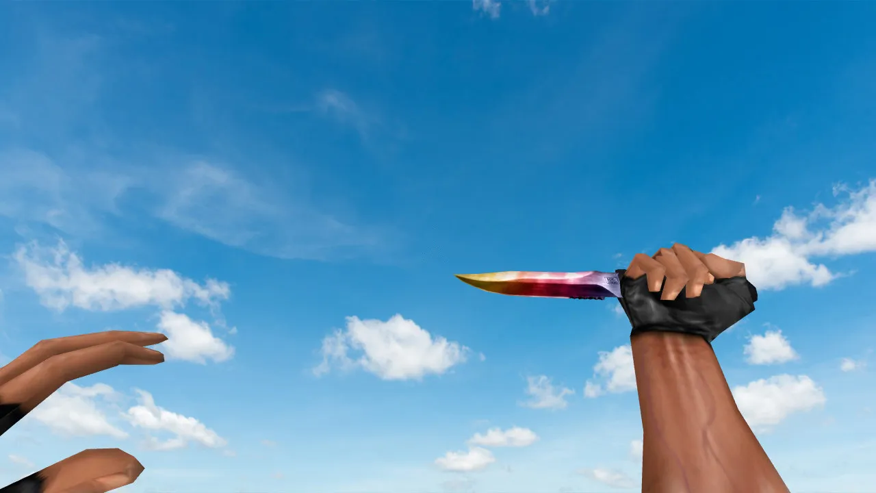 Скриншот Модель ножа «Faded Sog Knife» v_ и p_ для CS 1.6: точный вид в руке, звуки, анимация осмотра