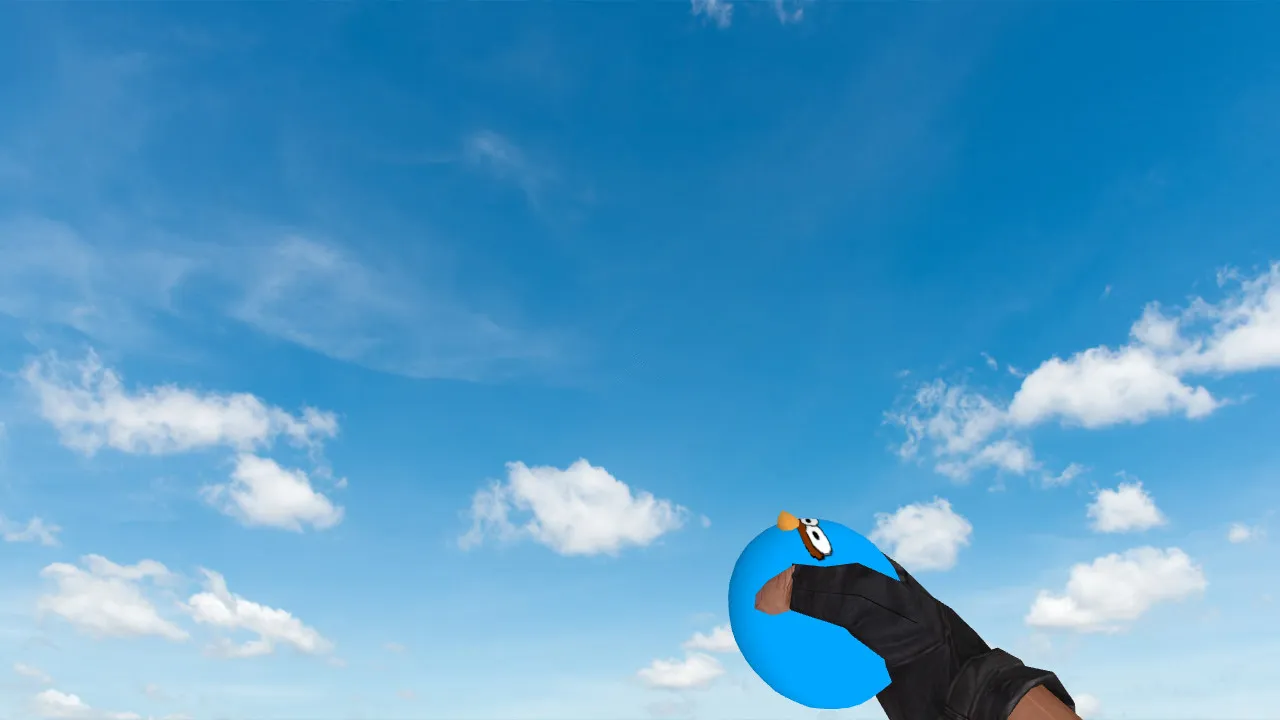 Скриншот Модель v_, p_, w_ гранаты «Angry Birds» для CS 1.6: звуки, анимация осмотра и качественные текстуры