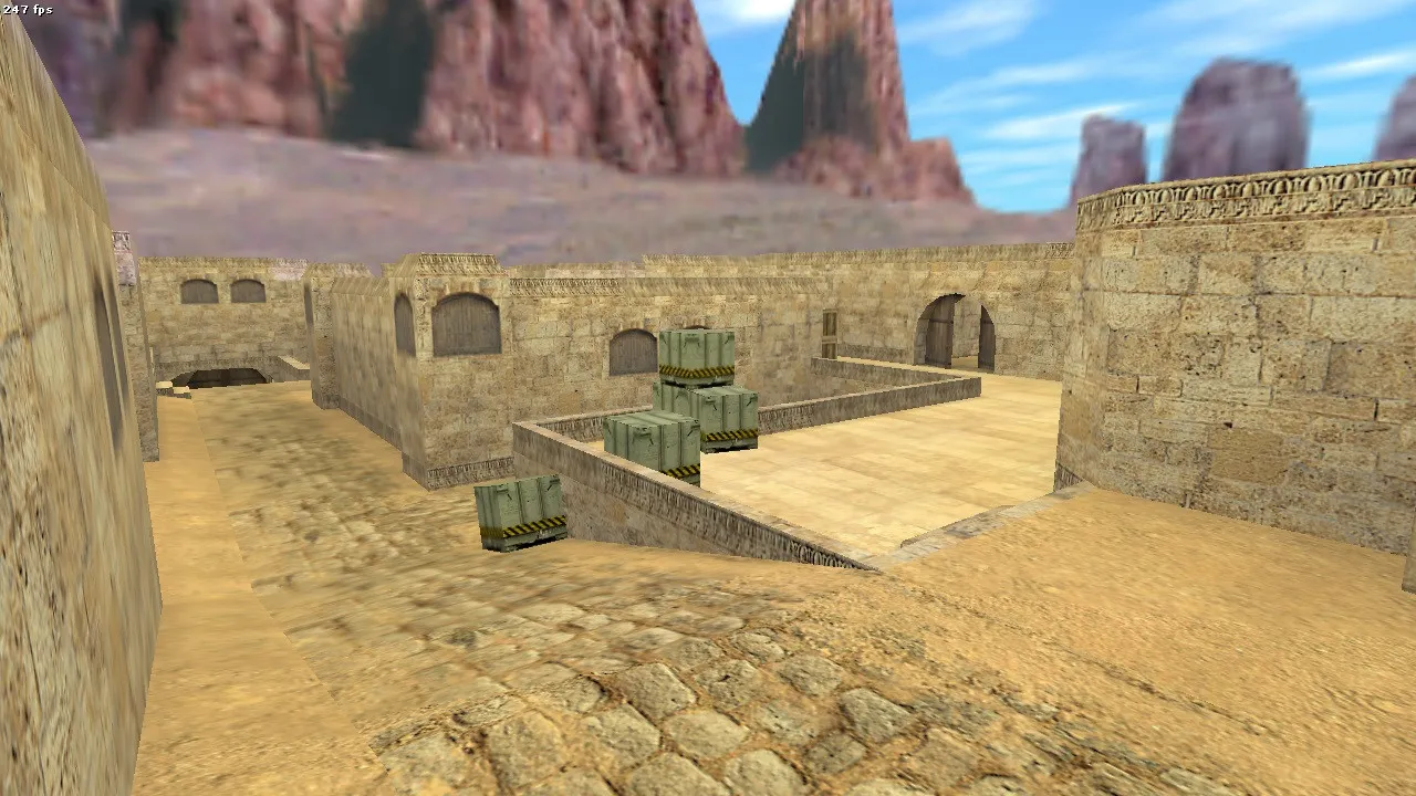 Скриншот  Карта de_dust2_remix2020 для CS 1.6: тактика, баланс сторон, .nav и оптимизация wpoly/epoly