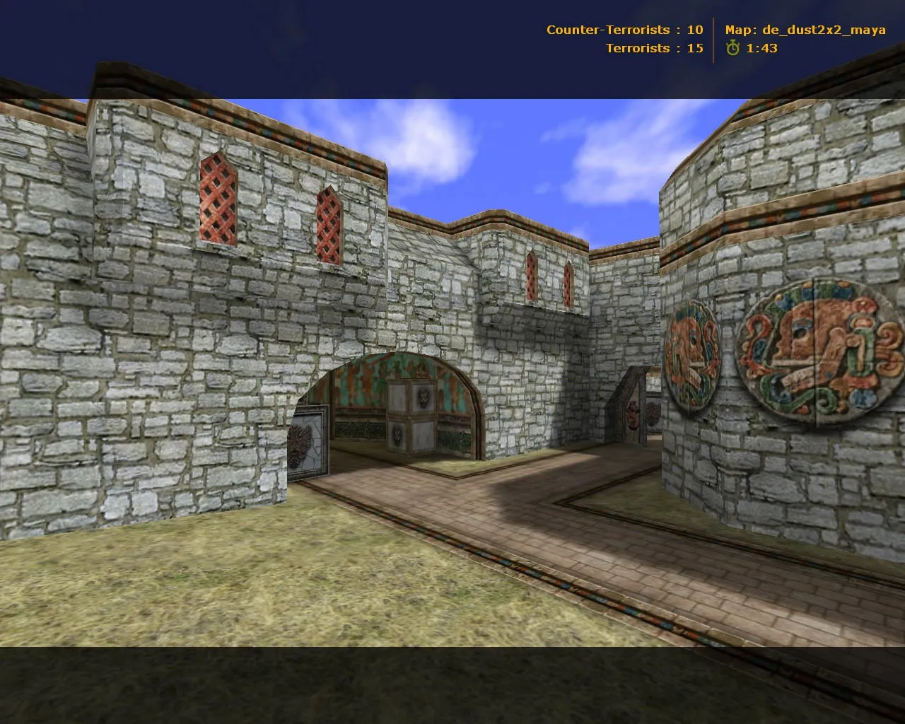 Скриншот  de_dust2x2_maya карта для CS 1.6: баланс сторон, точки, .nav, оптимизация wpoly/epoly
