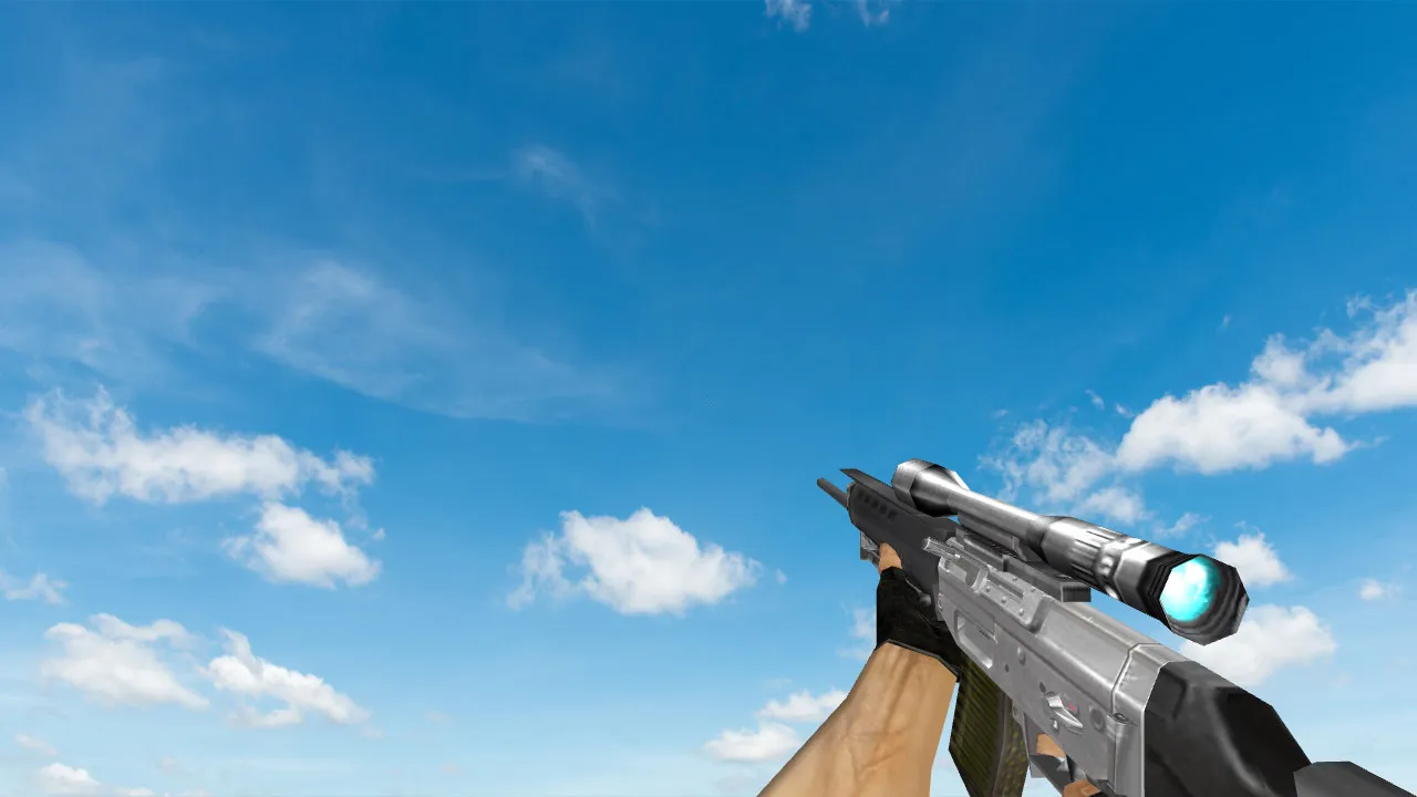 Скриншот  Пак моделей оружия «Default Weapons Chromed» для CS 1.6: v_, p_, w_ модели, звуки, анимация осмотра и текстуры