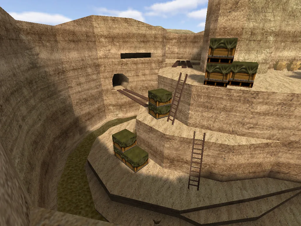 Скриншот  de_chasm карта для CS 1.6: баланс сторон, точки под клатчи, .nav для ботов и оптимизация