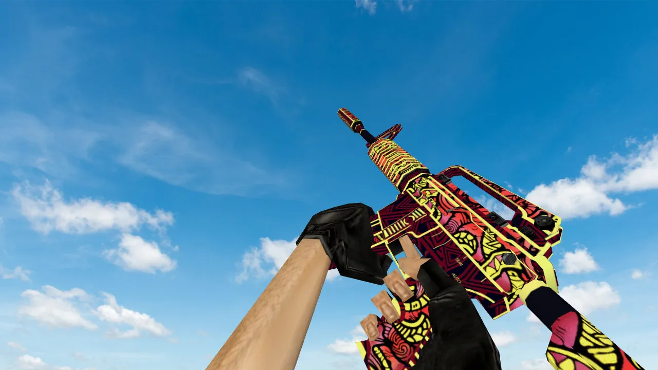 Скриншот Default M4A1 «Огонь Чантико» v_ p_ w_ модель для CS 1.6: звуки, анимация осмотра, текстуры