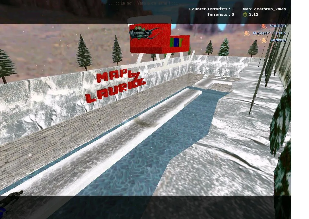 Скриншот  deathrun_xmas для CS 1.6: карта deathrun, точки, боты с .nav, оптимизация wpoly/epoly