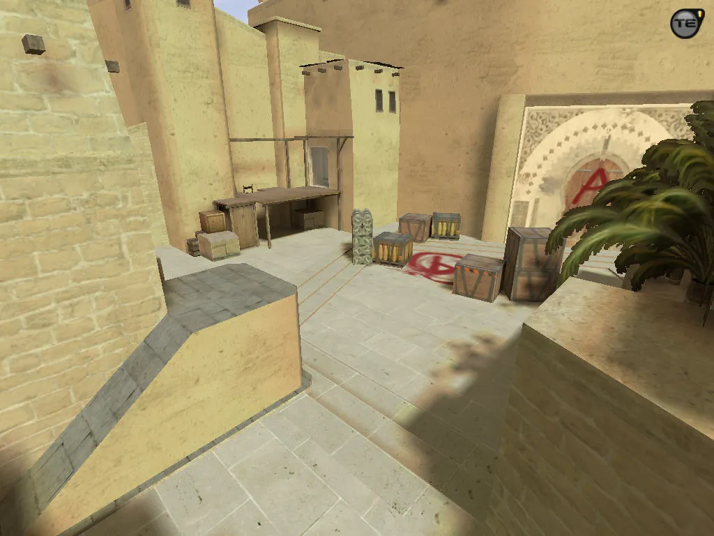 Скриншот  css_mirage2x2_go — DE карта для CS 1.6: точки, маршруты, баланс сторон и оптимизация