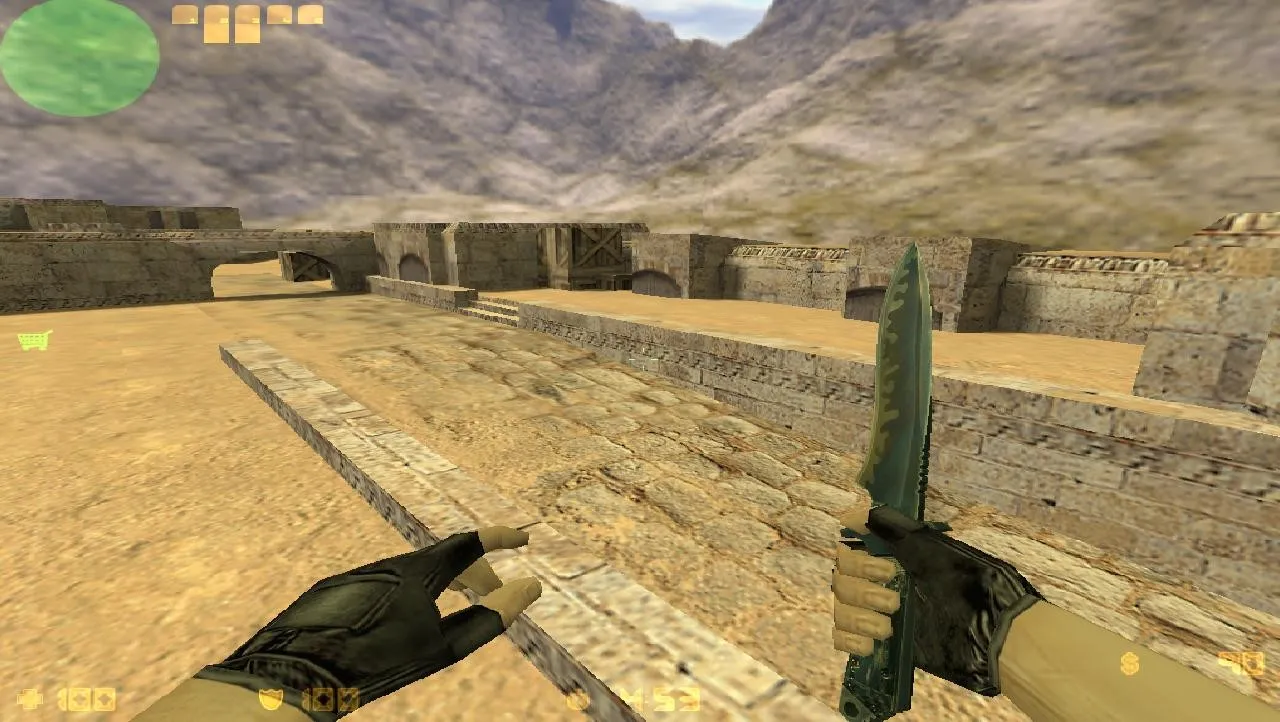 Скриншот de_dust_moama для CS 1.6: точки, маршруты, .nav и оптимизация wpoly/epoly