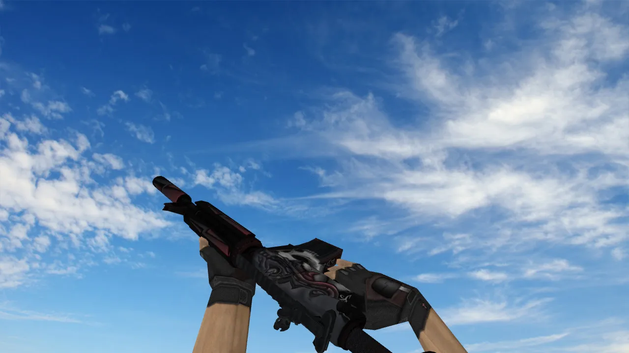 Скриншот Модель M4A4 Death Walker v_m4a4 p_m4a4 w_m4a4 для CS 1.6: звуки, анимация осмотра и качество текстур