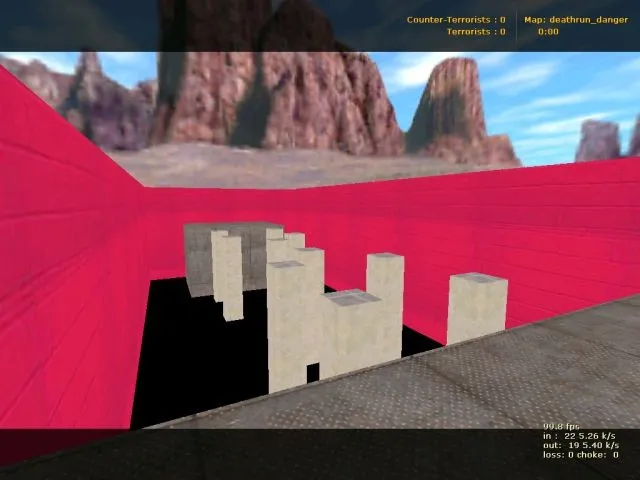 Скриншот  Скачать карту deathrun_danger для CS 1.6: трамплины, ловушки, точки, .nav и оптимизация под сервер
