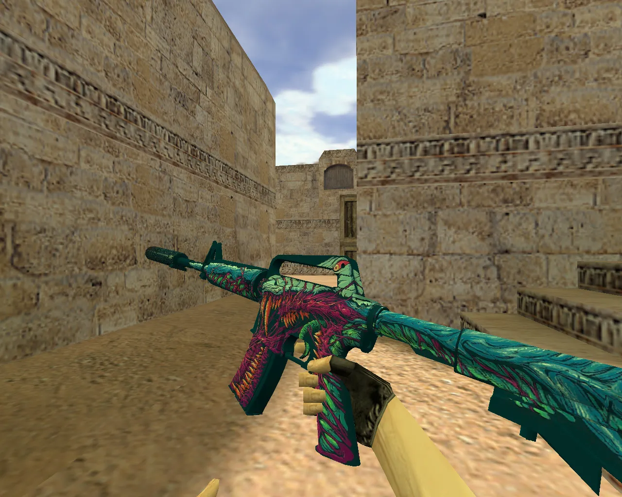 Скриншот Модель M4A1 «Скоростной зверь» v_m4a1 p_m4a1 w_m4a1 для CS 1.6: звуки, анимация осмотра, текстуры, установка