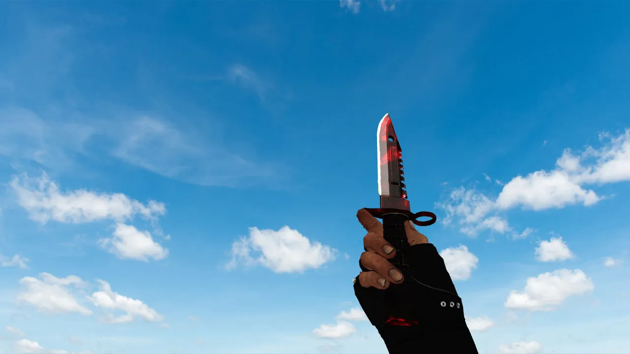 Скриншот Модель ножа v_ M9 Bayonet Gamma Doppler Red для CS 1.6: p_ и w_ модели, анимация осмотра, звуки и текстуры