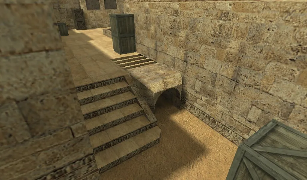 Скриншот  de_dust2_bliz для CS 1.6: баланс сторон, точки, .nav для ботов и оптимизация wpoly/epoly