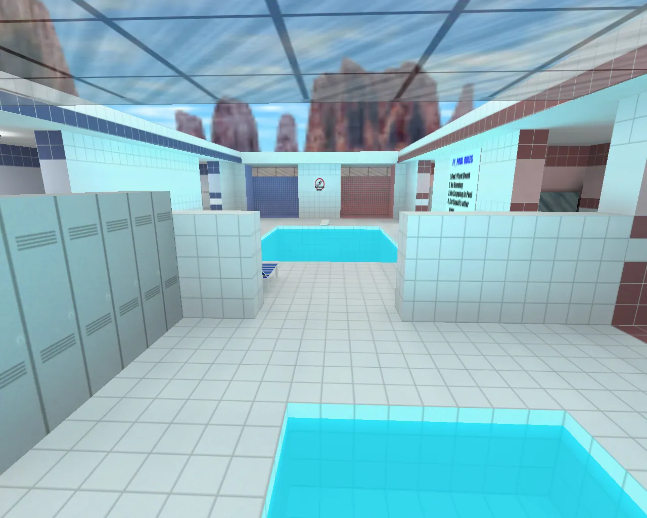 Скриншот  fy_pool_day — карта для CS 1.6: точки под фраги, баланс сторон и оптимизация под 20 лет ретро