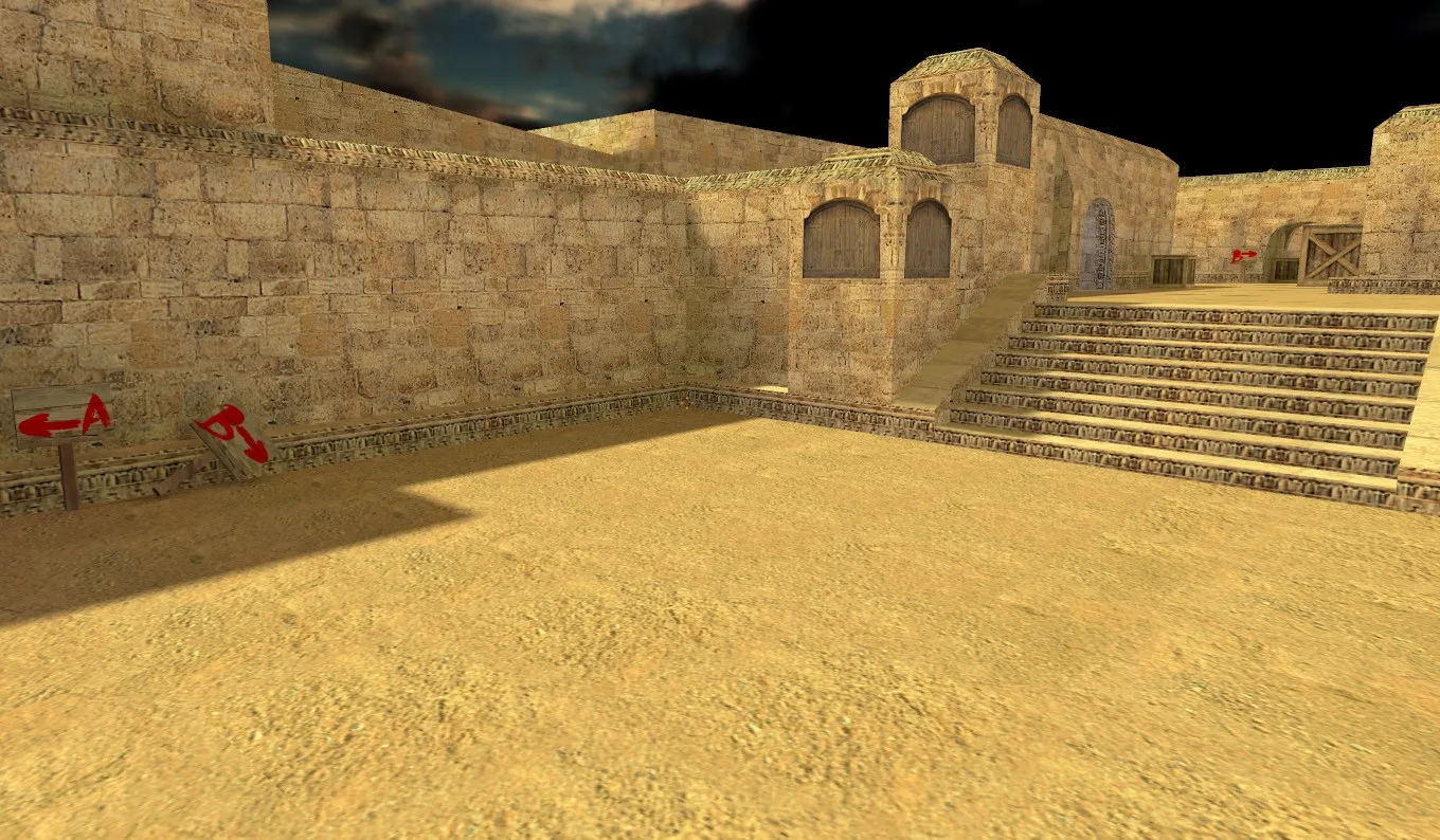 Скриншот  de_dusky карта для CS 1.6: тактика за CT и T, точки контроля, .nav и оптимизация