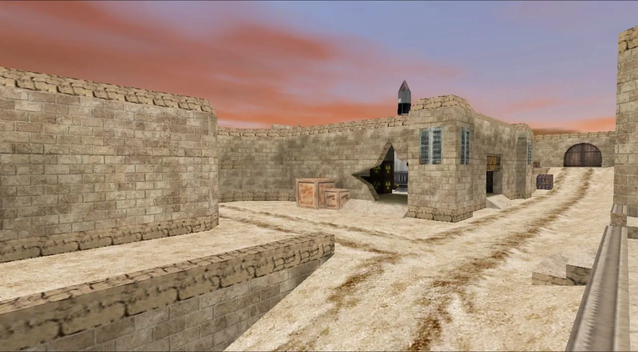 Скриншот  de_dust2_3x3_nuclear_summer для CS 1.6: тактика, точки, .nav для ботов и оптимизация карты