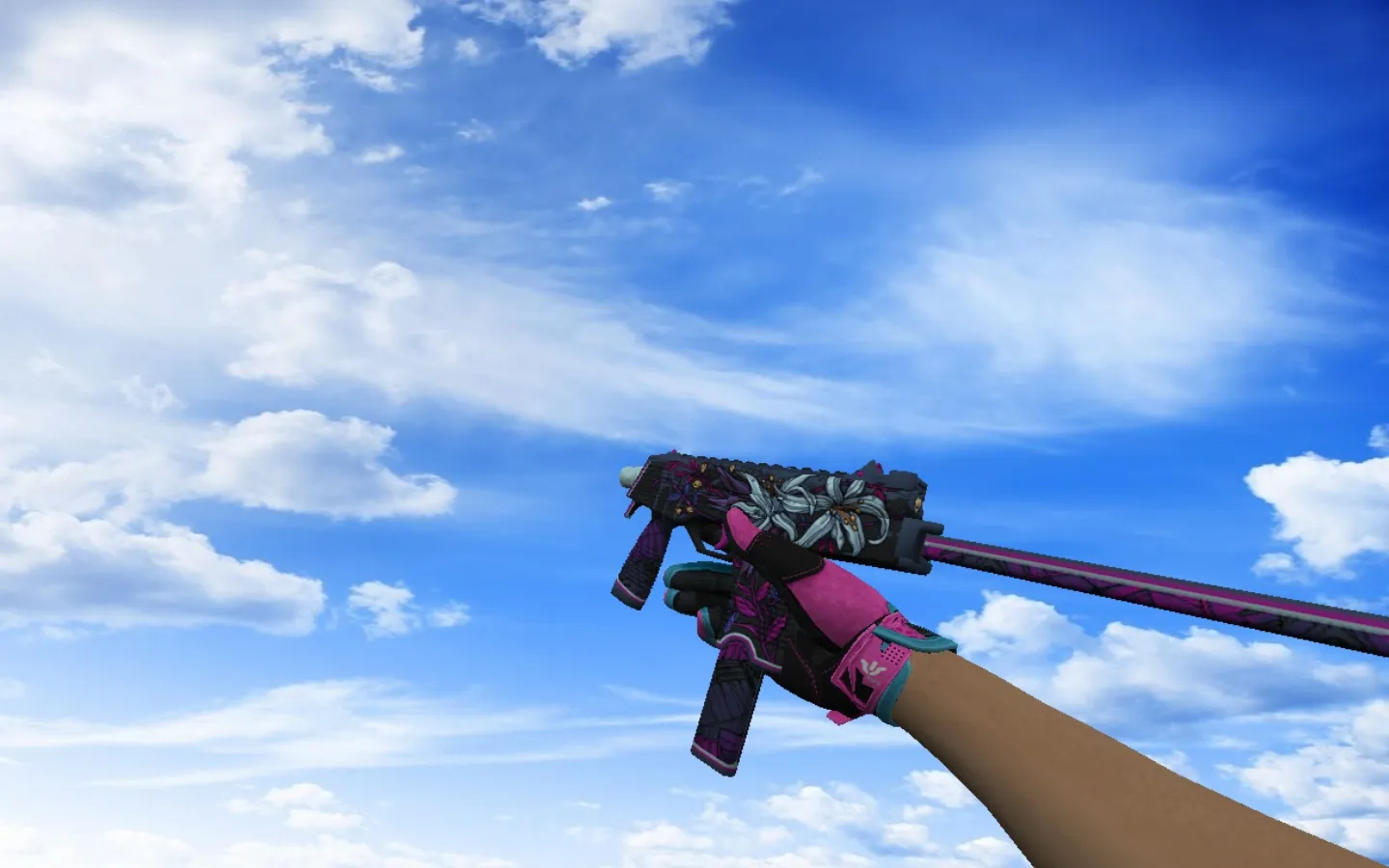 Скриншот  Пак «Спортивные перчатки Порок» для CS 1.6: v_ p_ w_ модели, розовый сет, ножи и перчатки, звуки и анимации осмотра