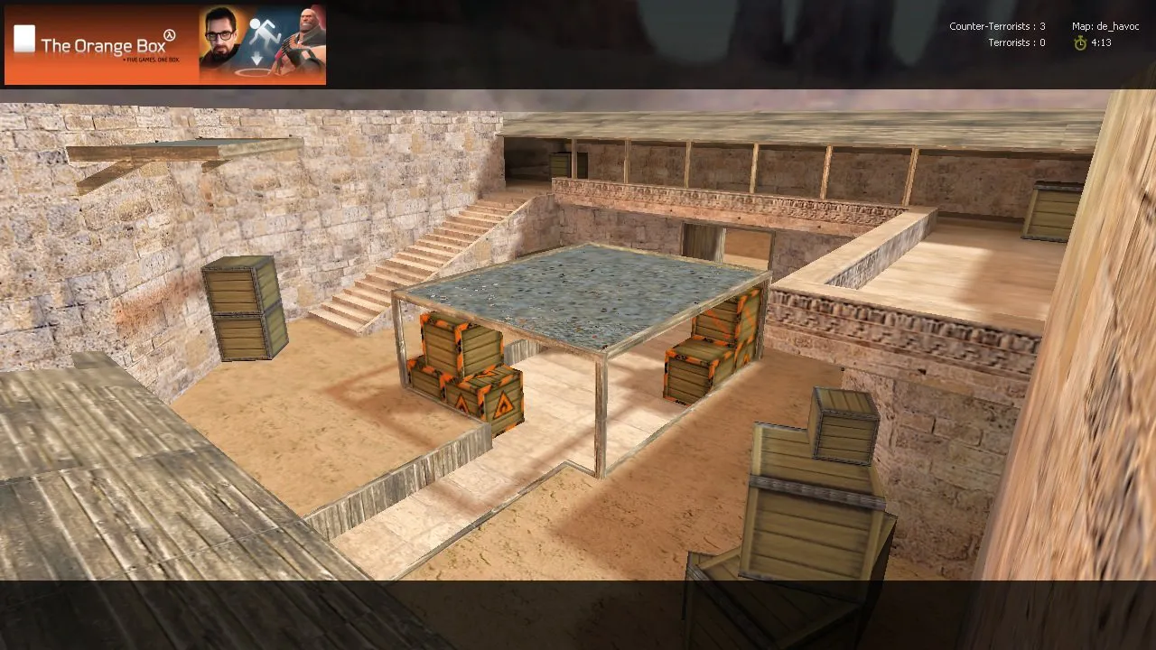 Скриншот  de_havoc карта для CS 1.6: тактика за T и CT, точки, .nav для ботов, оптимизация wpoly/epoly