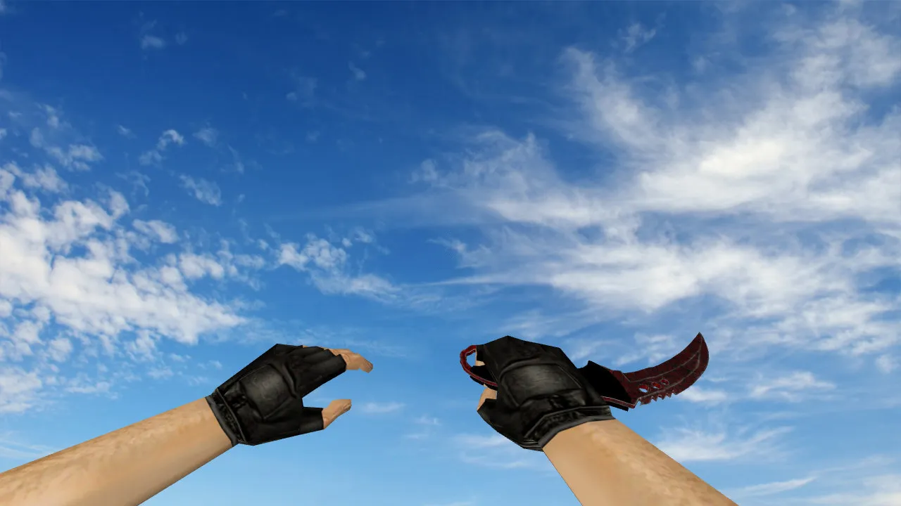 Скриншот Модель ножа v_ и p_ «Коготь Кровавая паутина» для CS 1.6: звуки, анимация осмотра, текстуры