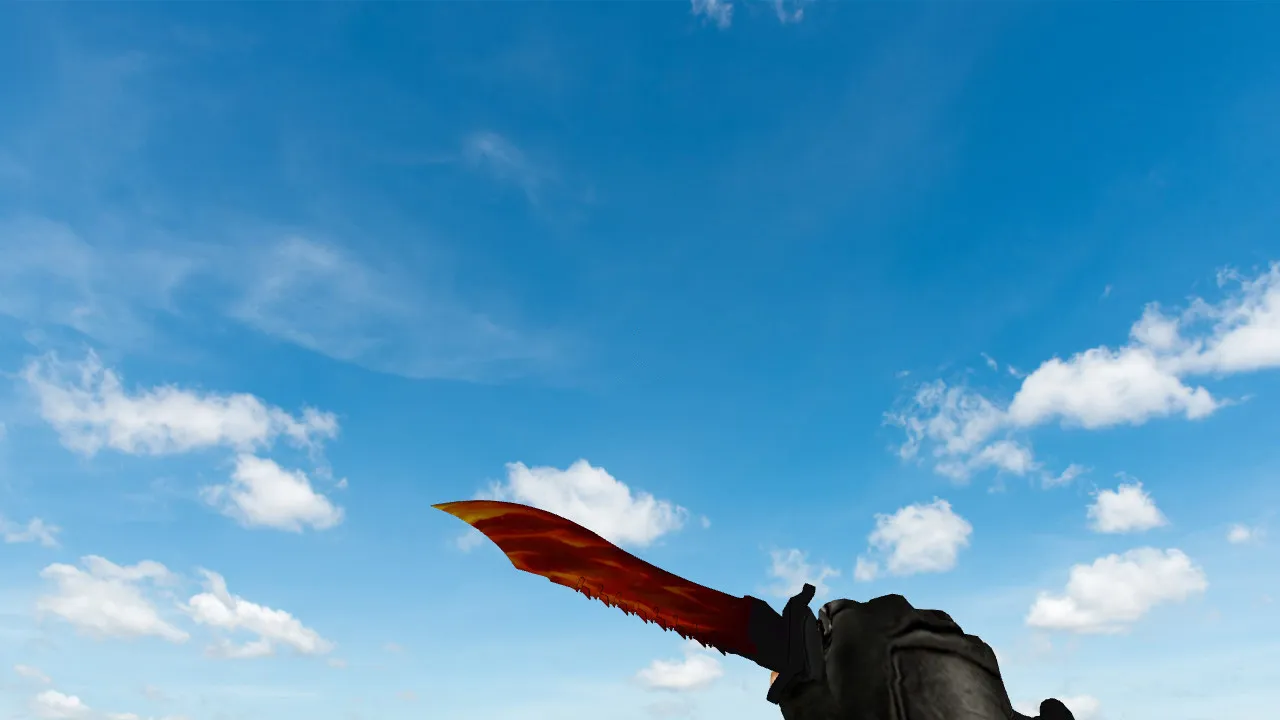 Скриншот Модель v_ Bowie Knife «Пламя» для CS 1.6: p_ и w_ файлы, звуки, анимация осмотра, текстуры и настройка