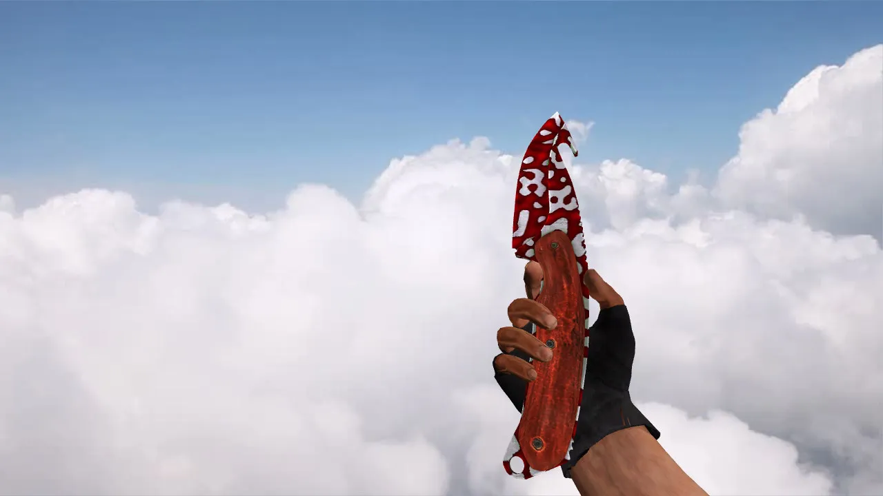 Скриншот  Модель «Gut Knife Streaks» для CS 1.6: v_ w_ p_ файлы, звуки, анимация осмотра и качество текстур