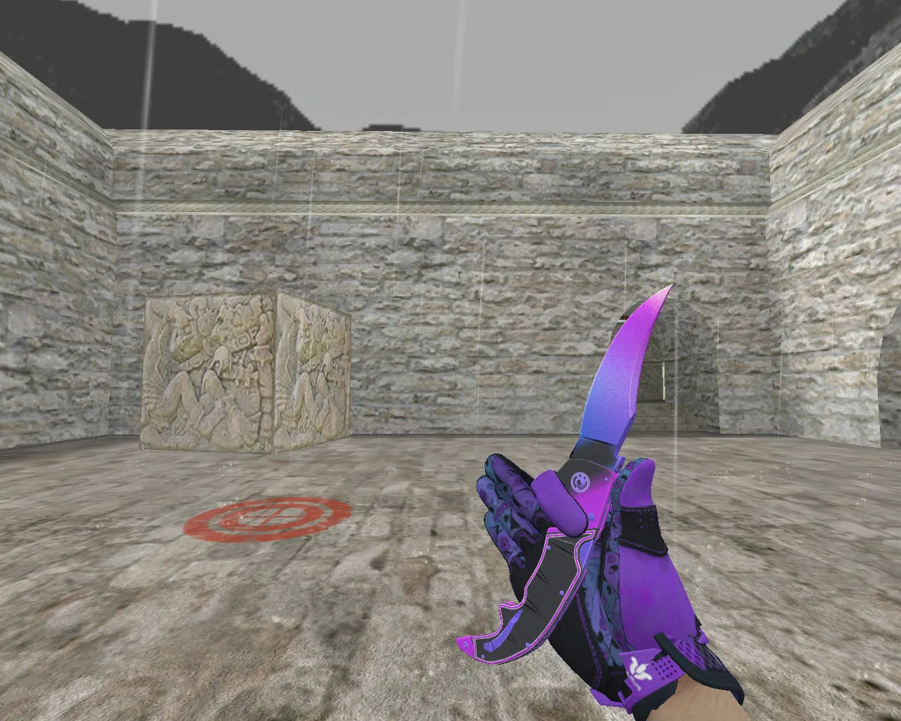 Скриншот Нож Фальшион «Комета» + «Спортивные перчатки | Ящик Пандоры» v_ p_ w_ модели для CS 1.6