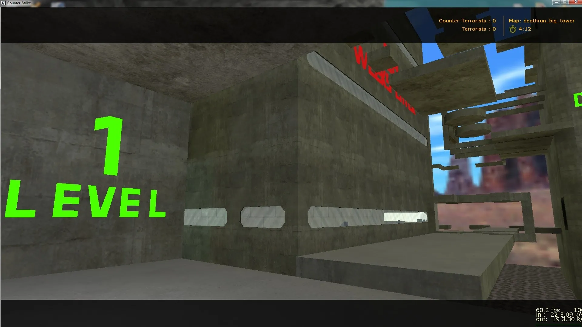 Скриншот  deathrun_big_tower для CS 1.6: карта с big tower, ловушки и раунды по правилам