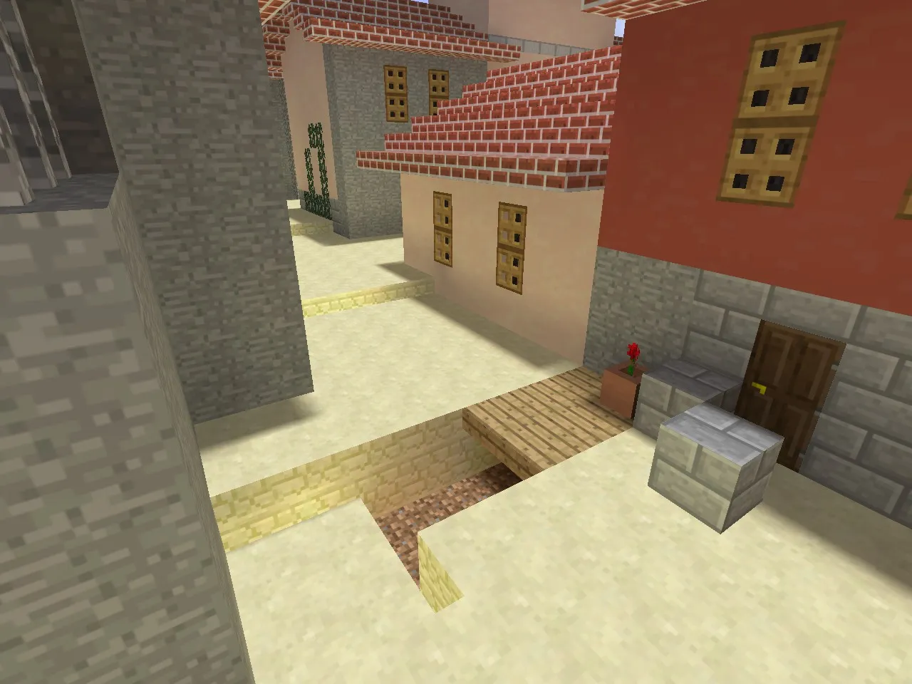 Скриншот  Карта de_inferno_minecraft для CS 1.6 - Тактические возможности и оптимизация