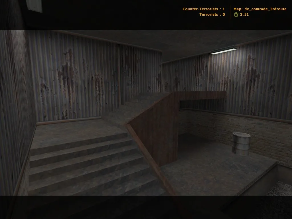 Скриншот Карта de_comrade_3rdroute для CS 1.6: тактика за CT/T, точки, .nav и оптимизация